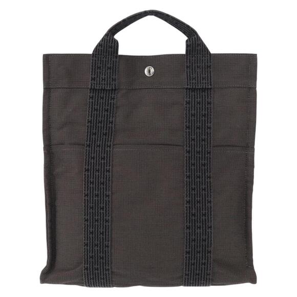 HERMES Her Line A Dos MM Backpack Canvas Gray Silver Auth ka579 main image 5